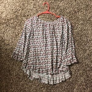 Half-Sleeve Floral Top